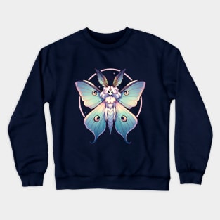 Luna Moth Fantasy Creature Witchy Design Crewneck Sweatshirt